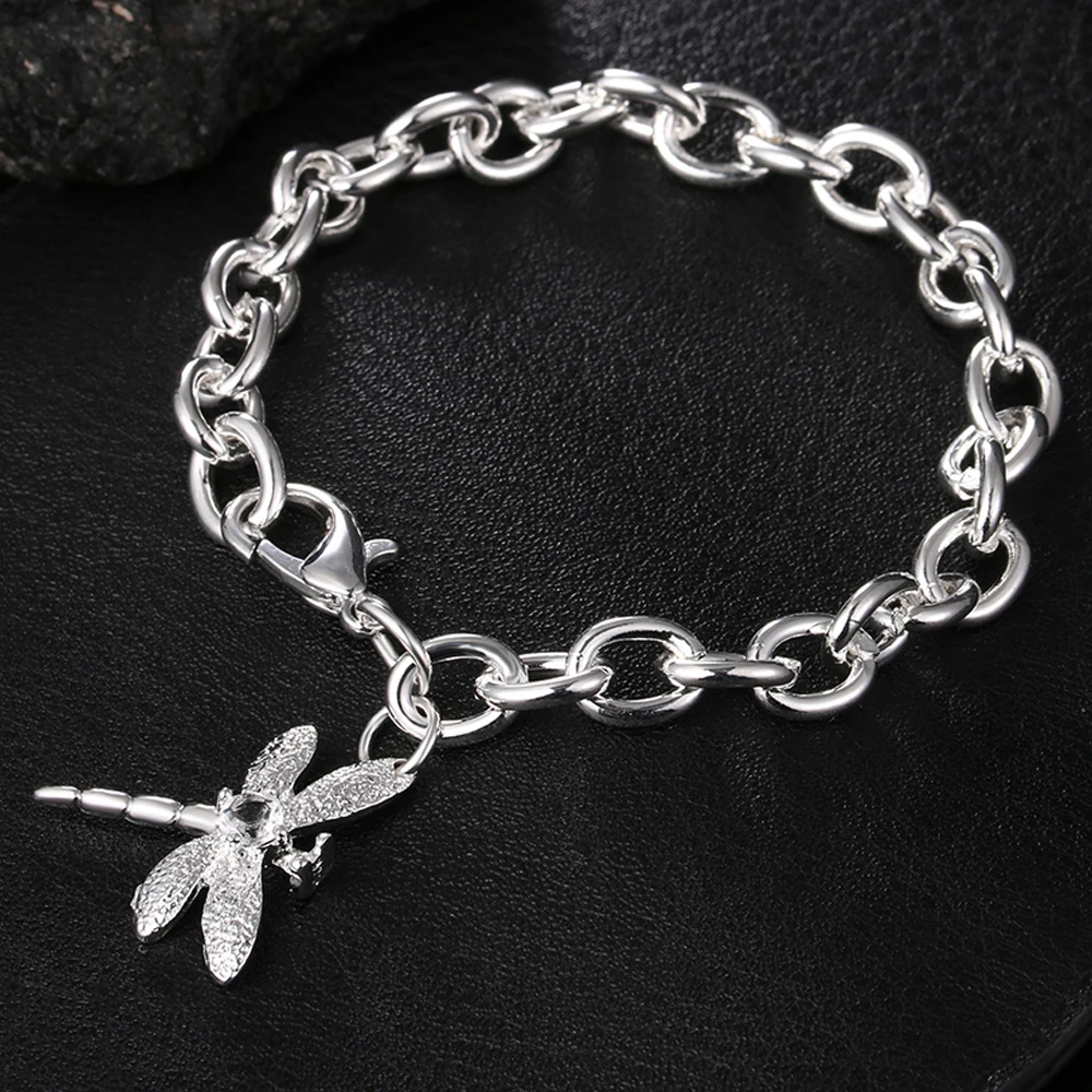 

925 Sterling Silver Dragonfly Bracelet For Women Luxury Charm Bracelets Aesthetic Designer Jewelry Free Shipping Everything