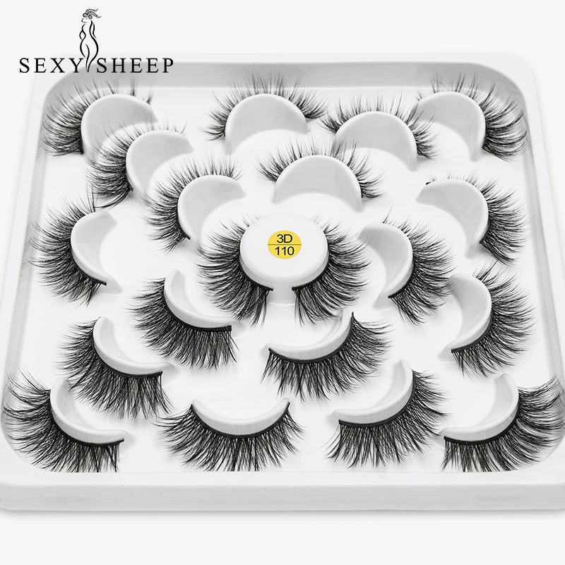 SEXYSHEEP 3/4/7/10 пар 3D накладные ресницы из норки натуральные длинные драматического