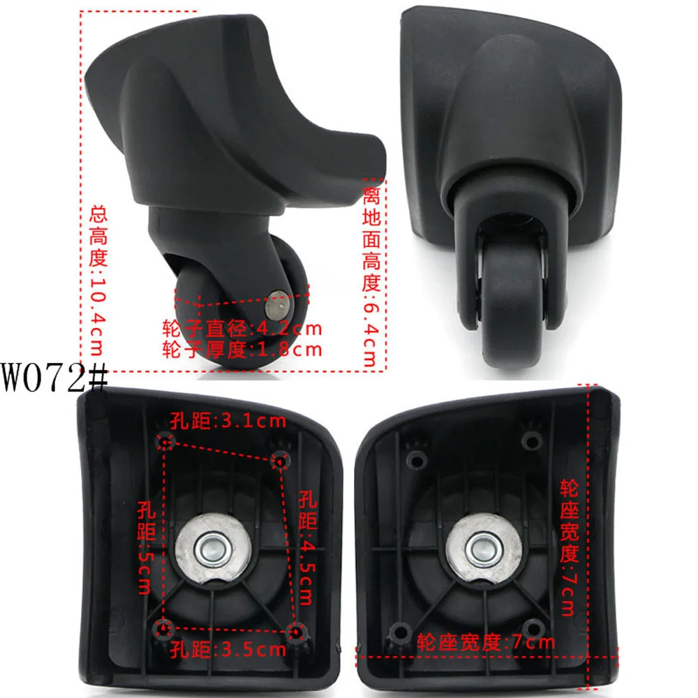 w072 Left Right 2pcs 1 пара GUGULUZA Замена багажного колеса ремонт чемодан сумка Запчасти Спиннер колеса ролики для путешествий таможенная коробка - Цвет: w072 Left Right 2pcs