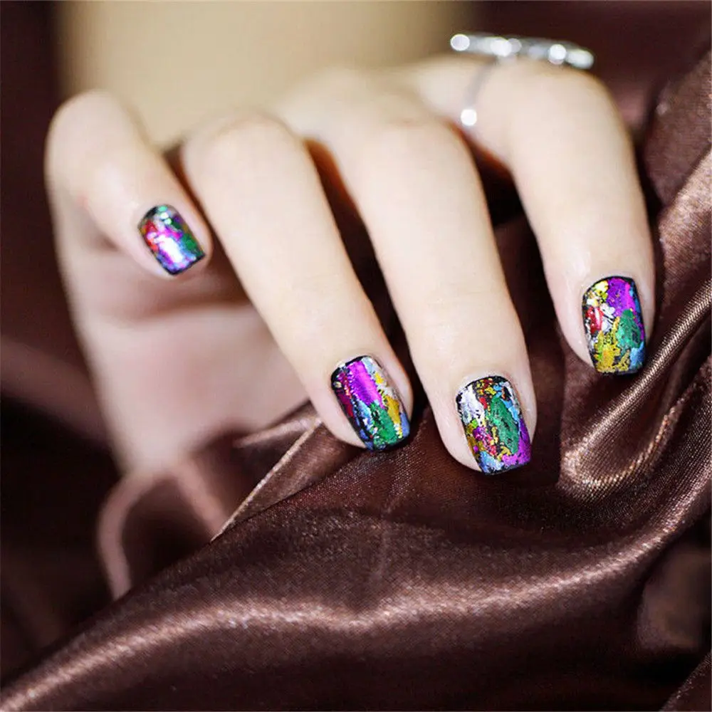 20 листов/набор голографические зеркальные наклейки для ногтей|Стикеры и