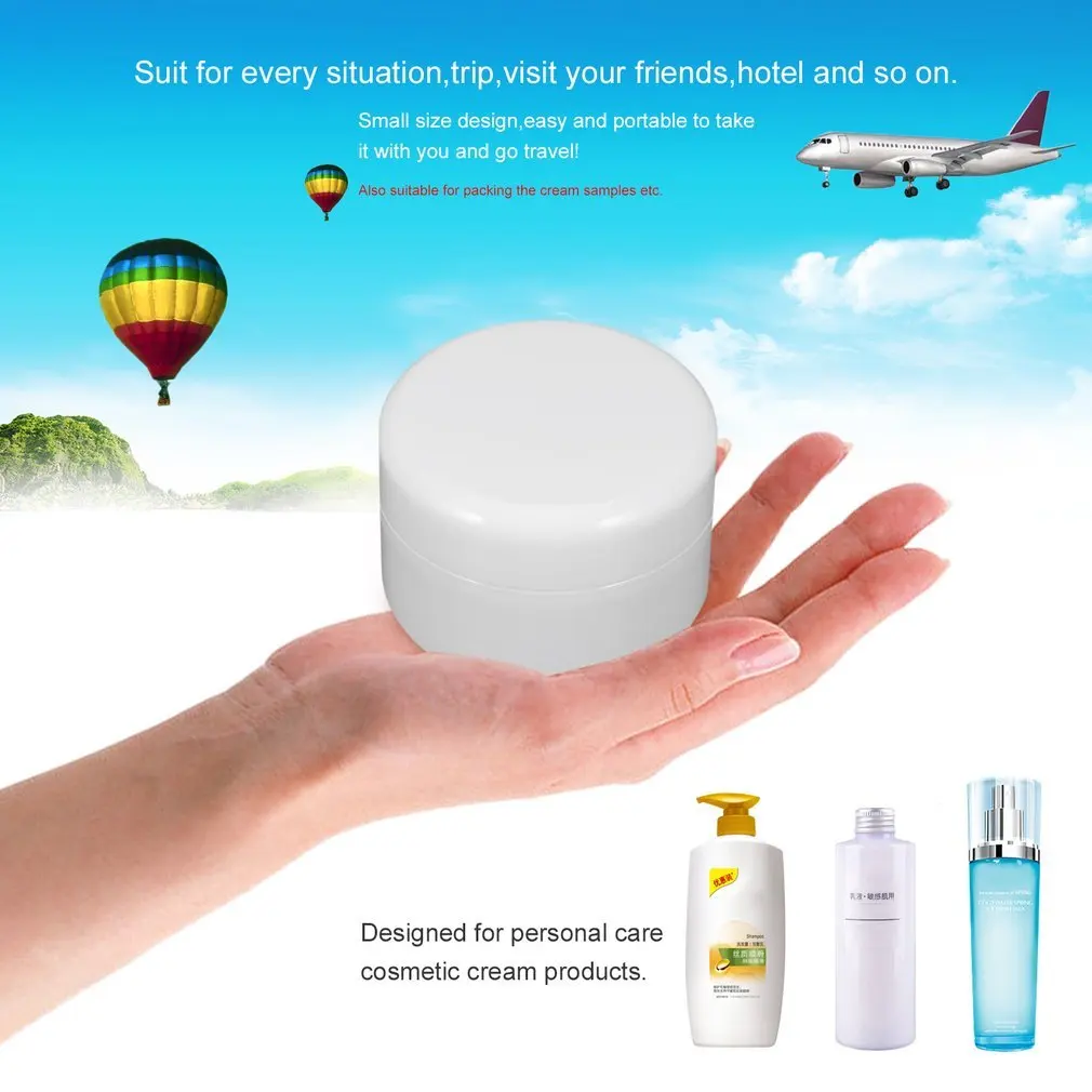 Бутылка для крема круглая пустая PP пластиковая Косметическая емкость