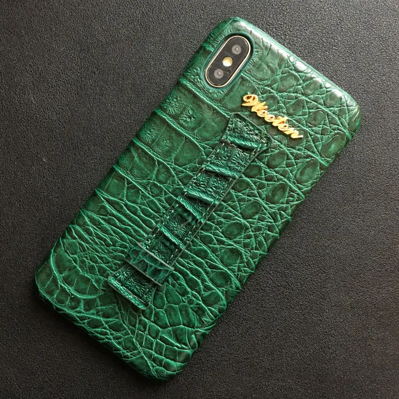 Green Чехол из крокодиловой кожи PU на запястье для iPhone 11 Pro Max XS 7 8 6 6S Plus X XR Жесткий Чехол для наушников для Airpods Pro - Цвет: Green