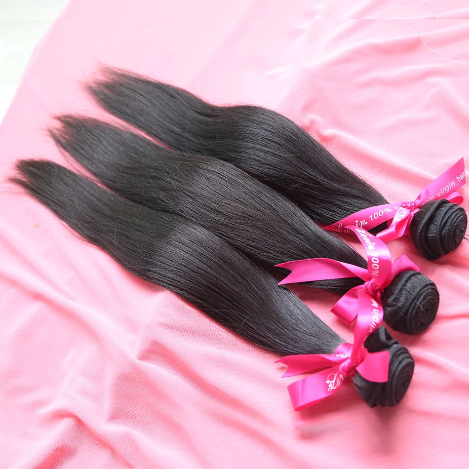 Luvin, бразильские волосы, волнистые пряди, натуральные волосы, прямые 3 шт./партия, необработанные человеческие волосы для наращивания, 30 дюймов, пряди для наращивания