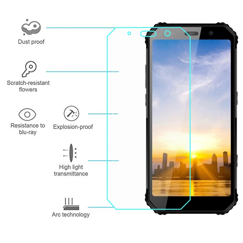 

5pcs 2.5d 9h screen protector premium tempered glass on the for agm a9 cover protective phone film guard protection