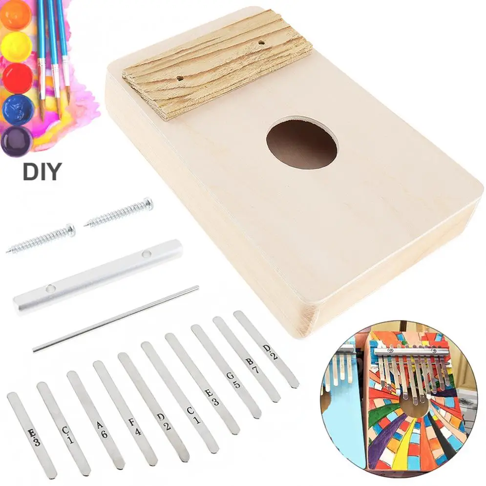 Большой палец пианино 10 Ключ Kalimba DIY комплект липа большой Mbira для картина ручной