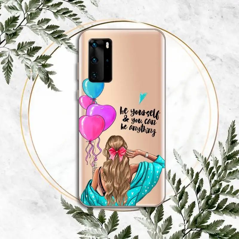 

VOGUE Christmas Princess Girl Female Phone Case Transparent for Huawei P honor 8 10i 20 30 40 smart 2019