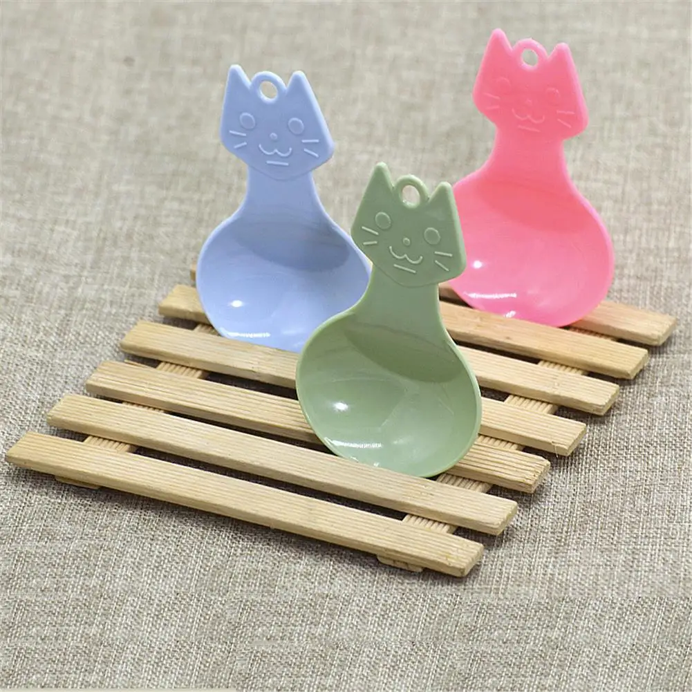 Милая Кошка маленькая ложка многофункциональная ПЭТ пластиковая пищевой Совок