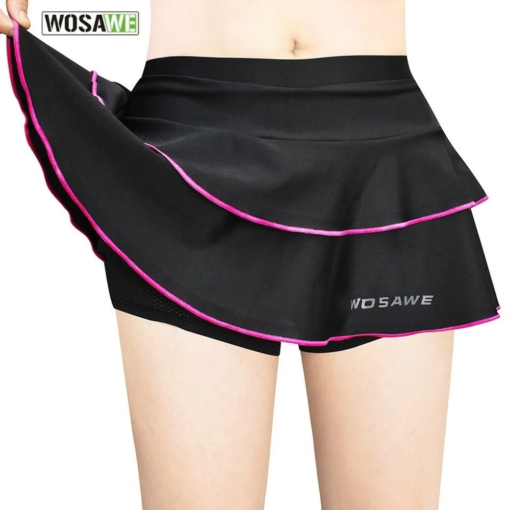 

WOSAWE Women's Cycling Shorts Skirts 3D Padded Underwear Skirt Mountain Bike Road One-size-fits-all Trouser Built-in Shorts