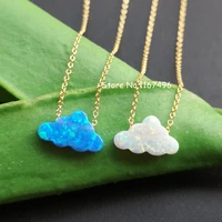 promotion 7 3x12mm 925 sterling silver cloud opal necklace for women synthetic white cloud opal necklace for gift