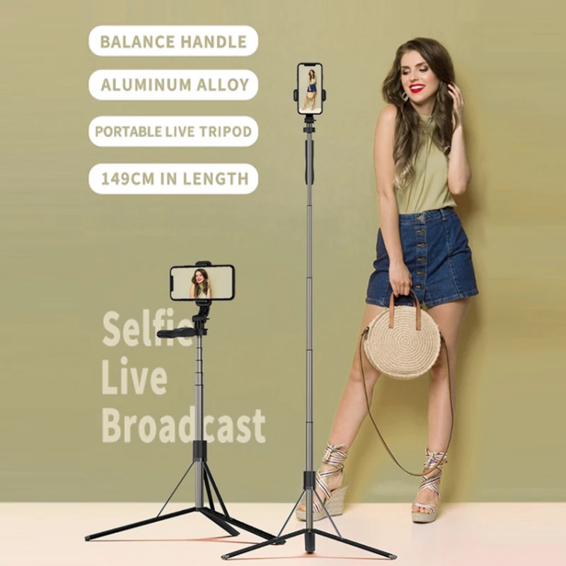 

L05:Aluminum Alloy Bluetootht Tripod for Phone, Monopod Stabilizer Selfie Stick, Suitable Huawei Gimbal Smartphone Stand