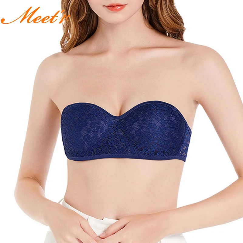 

Бюстгальтер Meet'r женский кружевной без бретелек, пикантное нижнее белье с чашками пуш-ап, романтичный соблазнительный Бралетт, бесшовное ни...