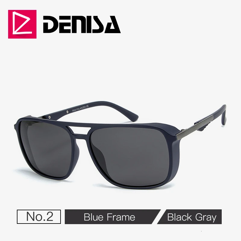 G2 Blue Frame DENISA TR90 рамка Тони Старк солнцезащитные очки для женщин большой площади поляризованных солнцезащитных очков Для мужчин, для вождения, изумляют взгляд, аксессуары для глаз, солнцезащитные очки, UV400 T0046 - Цвет линз: G2 Blue Frame