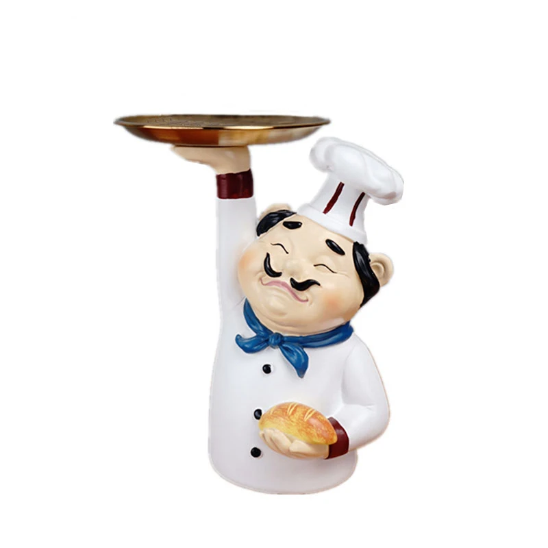 

WEILEAD Resin Mustache Chef Storage Tray Figurines For Interior Nordic Creative Statues Home Desktop Decoration Room Decor Gift