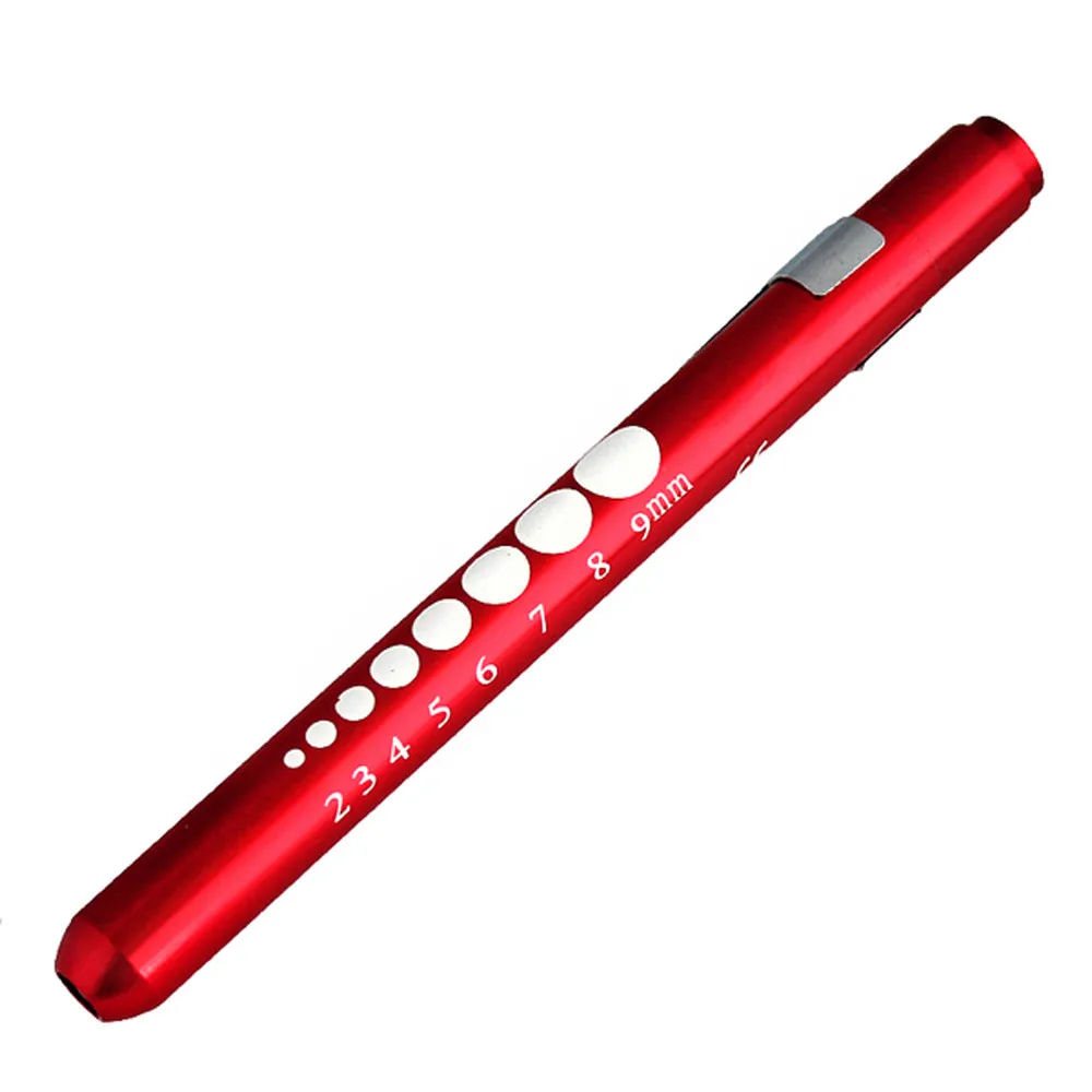 Portable LED Flashlight Work Light Medical First Aid Pen Torch Lamp With Pupil Gauge Measurements Doctor Diagnosis #YL5 | Спорт и