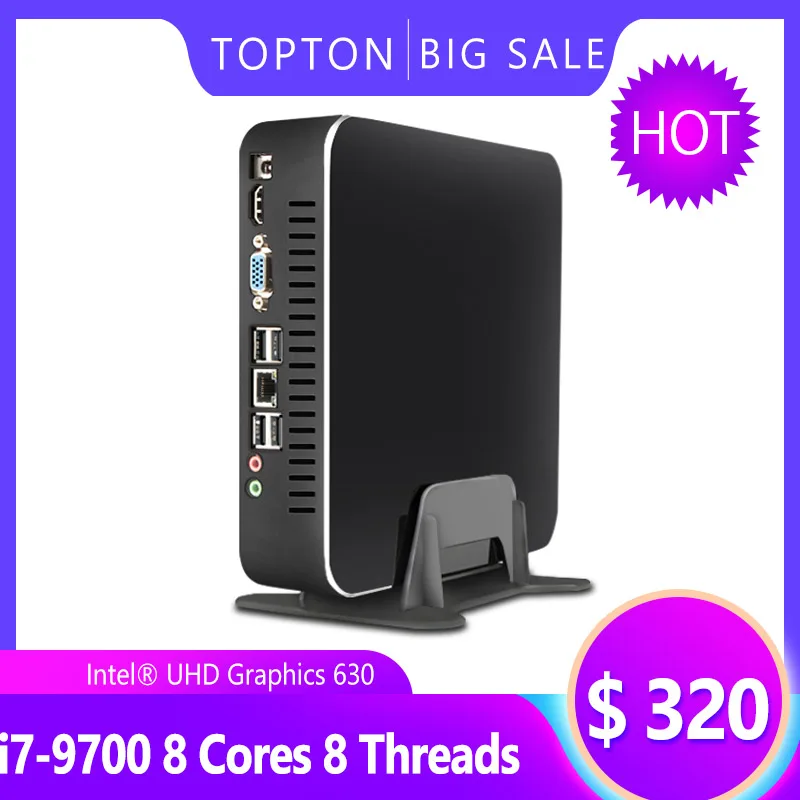 Игровой ПК TOPTON NUC мини компьютер на платформе Windows 10 с процессором Intel i7 9700 Linux Nettop