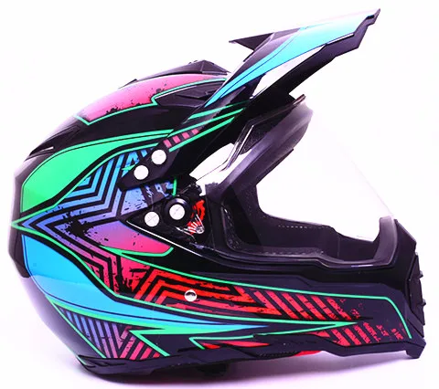 Mate черный двойной спортивный бездорожье мото rcycle шлем Dirt Bike ATV D.O.T Сертифицированный(M, синий) Полное Лицо casco для moto Sport