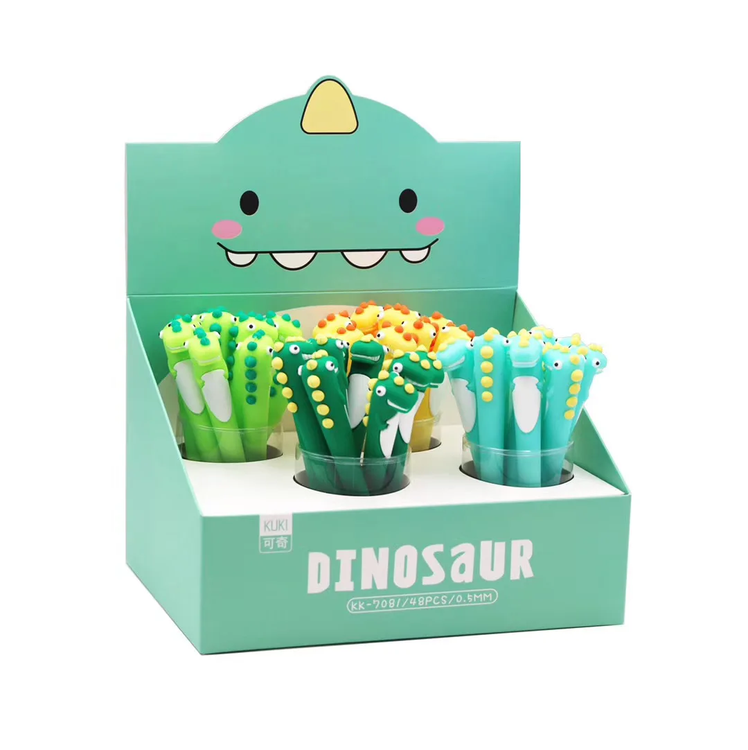 Симпатичная силиконовая гелевая ручка с динозавром 48 шт. оптовая продажа 0 5 мм