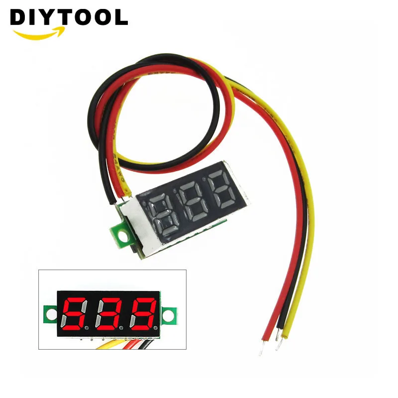 0 28 DC 100V Цифровой Красный светодиодный вольтметр Индикатор напряжения для