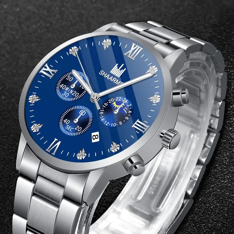 Новое поступление SHAARMS мужские часы серебро нержавеющая сталь ремешок Роскошные