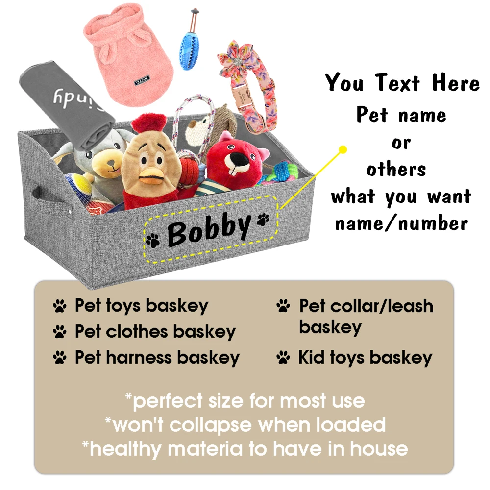 Персонализированная Коробка для хранения игрушек собак кошек корзина одежды с