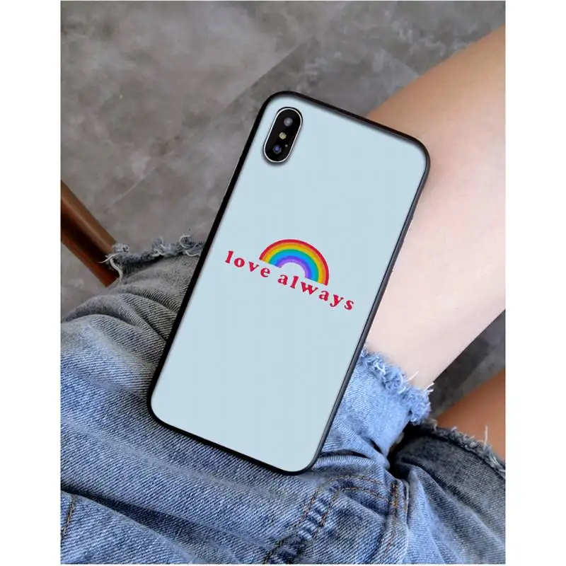 Motirunner LGBTQ Rainbow love is черный мягкий чехол из ТПУ для iphone 11 Pro Max X XS MAX 6 6s 7 8 plus 5 5S 5SE XR SE2020