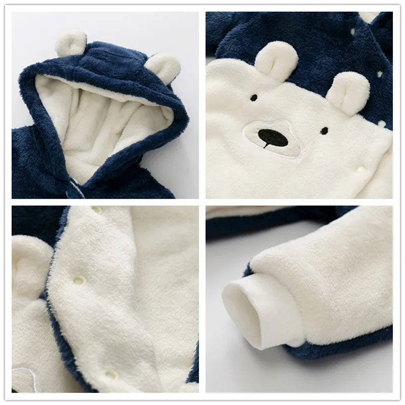 Одежда для новорожденных детские комбинезоны с медвежонком девочек зимний