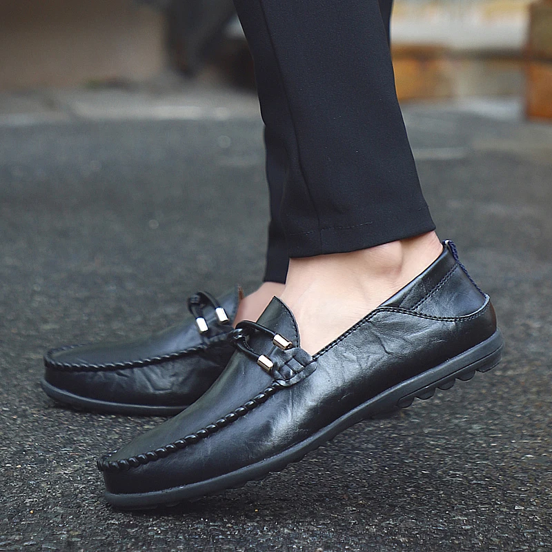 2019 Mens Shoes Casual Breathe Handmade Loafers Men Moccasins Flats Leather Comfort Zapatos Hombre Slip on HC-004 | Обувь