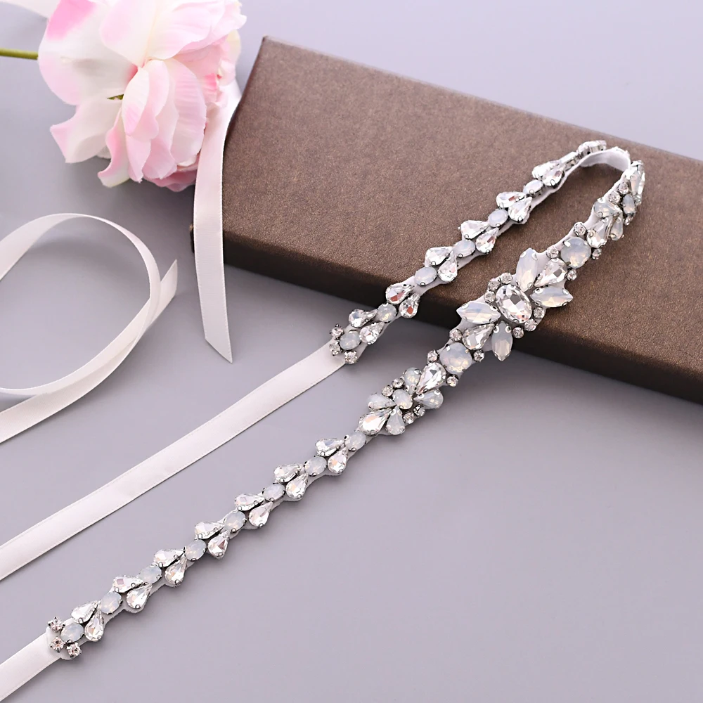 

TOPQUEEN S384G Wedding Dress Sash Sparkly Belt Opal Jeweled Belt Satin Belt High End Bridal Belt Party Belts Formal Women Belt
