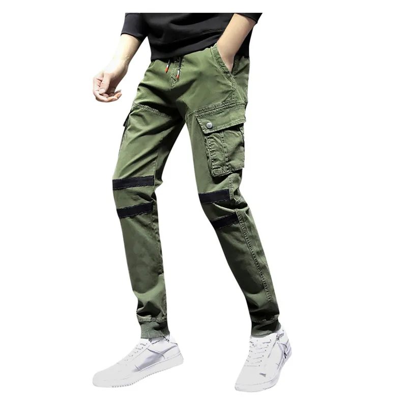 Army Green Флисовые теплые зимние брюки карго мужские повседневные свободные с несколькими карманами мужская одежда Slim Fit повседневные штаны джоггеры - Цвет: Army Green