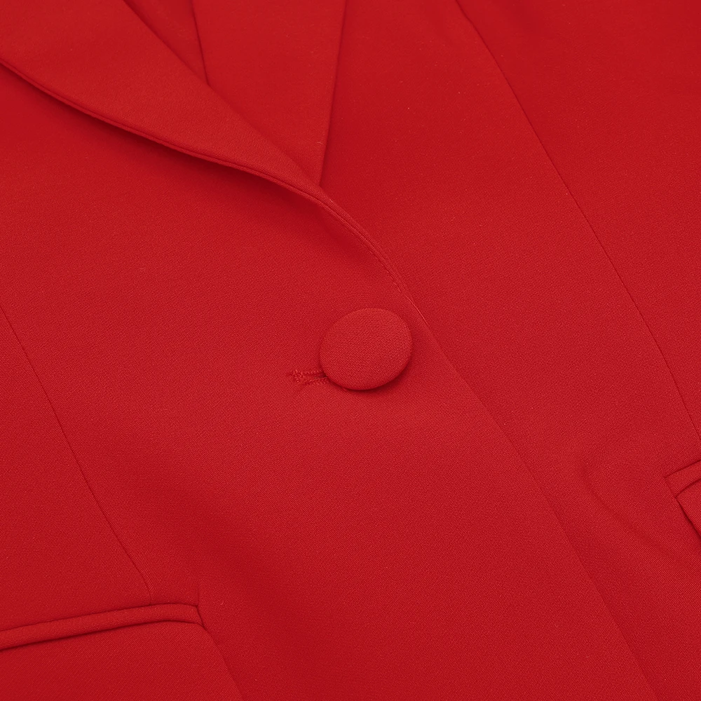 

Babatique Sexy Women Two Piece Set 2021 Celebrity Designer Fashion Red Casual Slim Long Sleeve Blazer And Pants Office Lady