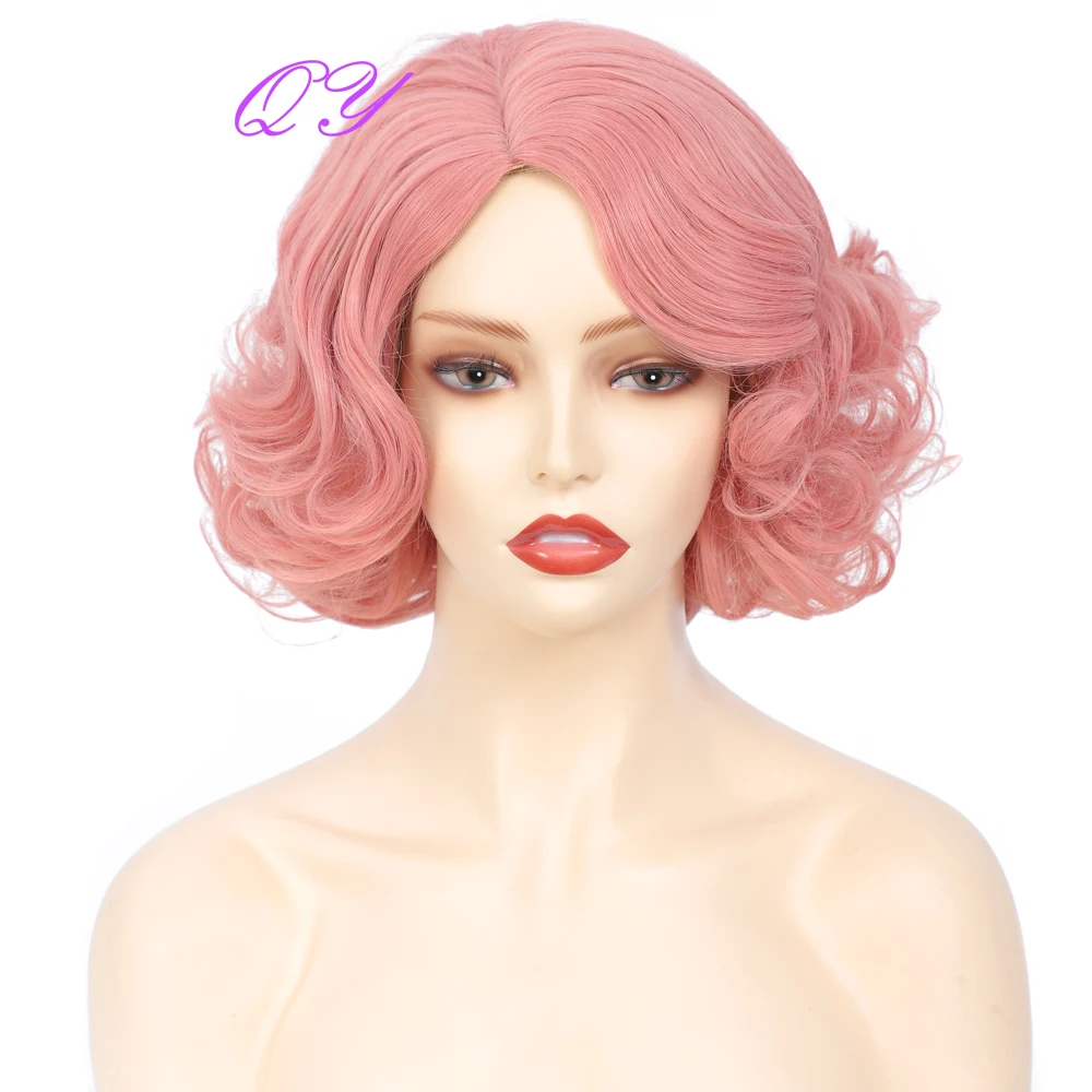 Synthetic Short Blonde Curly Bob Wig  For Women Daily Or Cosplay Use Natural Fashion Hair