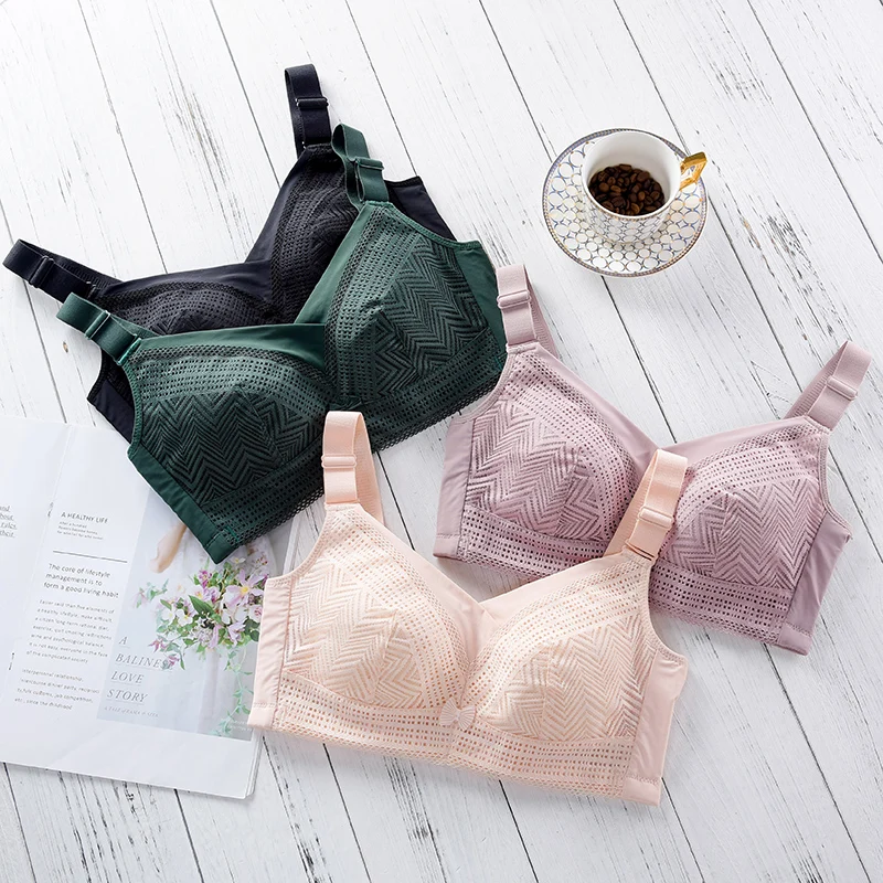 

Ultra-thin large size underwear female fat mm big breasts show small slimming full cups gathered up to prevent sagging and close