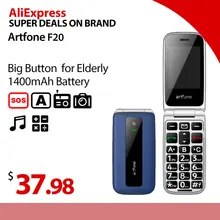 Artfone f20 botão grande telefone móvel para idosos, desbloqueado telefone celular sênior com botão de emergência sos, bateria 1000mah (2)