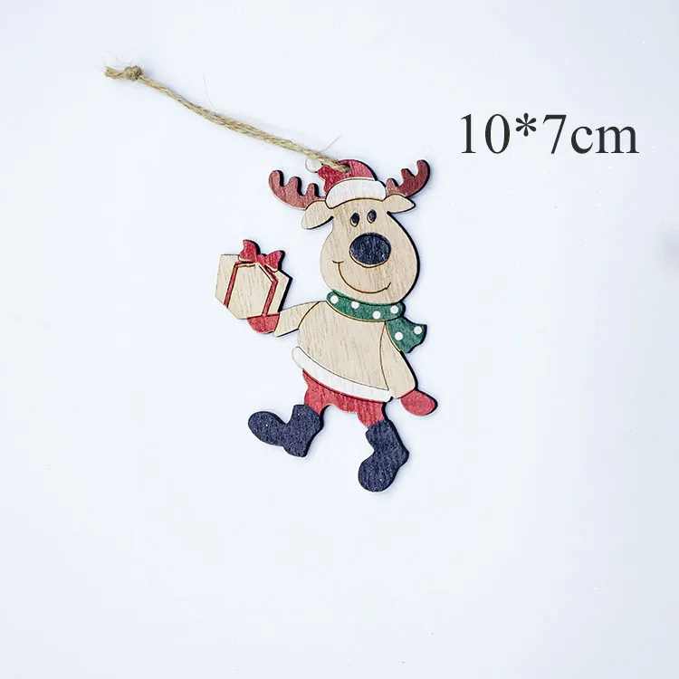 2PD-62937-1 1 шт. Новогодние подвески из натурального дерева, украшения для рождественской елки, подвески для самодеятельного творчества, Рождественский Декор, украшение для дома, свадьбы, вечеринки, 62943 - Цвет: 2PD-62937-1
