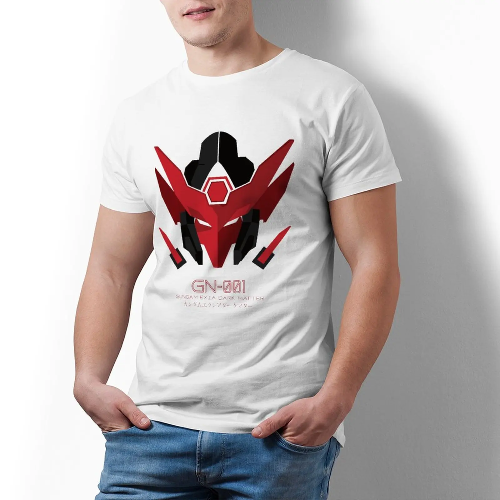 

Bandai Gundam GN-001 Exia Drak Matter T Shirt Anime Man Summer T-Shirt Big Graphic 100 Cotton Tee Shirt