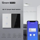 Умный настенный сенсорный выключатель SONOFF T2T3, США, Wi-Fi, с границей, дистанционное управление на 123 клавиши, Wi-Fi выключатели света для автоматизации умного дома