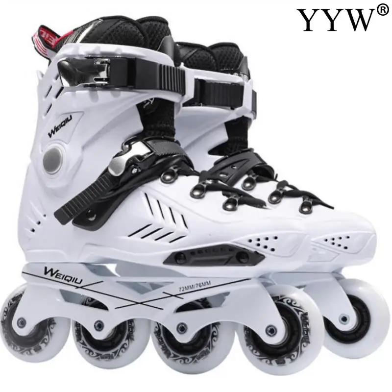White Black Adults Inline Speed Skates PU Rubber Roller Skating Shoes Women Roller Skating Shoes High Quality Skating Patins