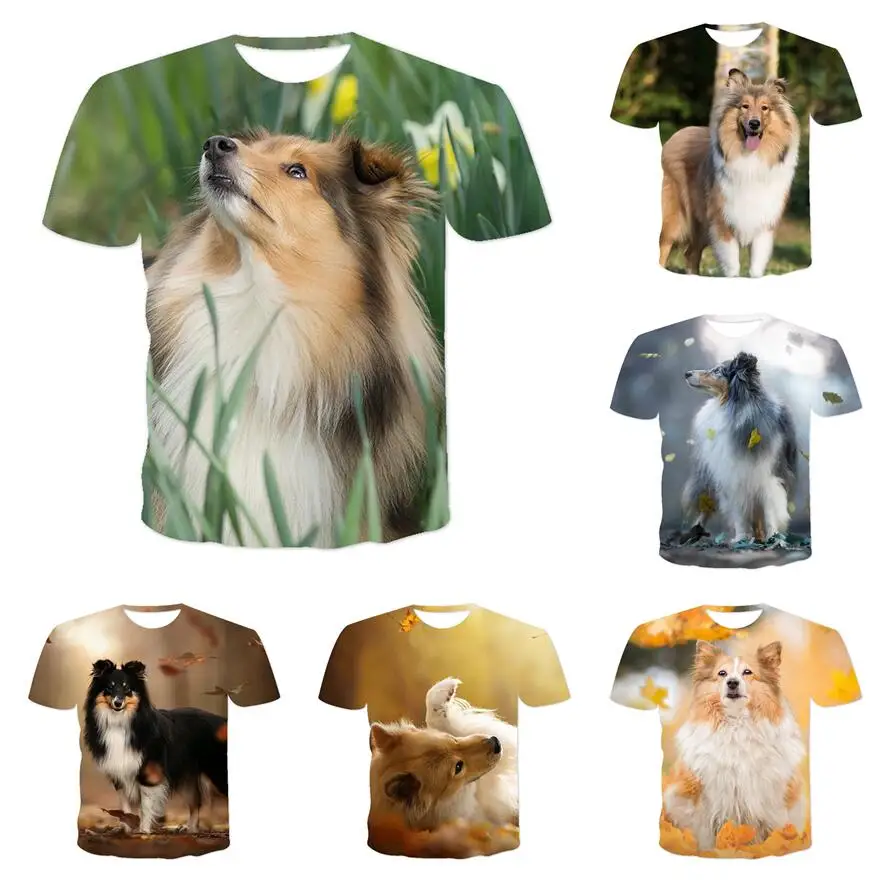 

Summer Top Fun T-shirt Men's Polyester Animal Crew Neck Shorts Camiseta Hombre T-shirt Women's Children Free Delivery 100-6xl