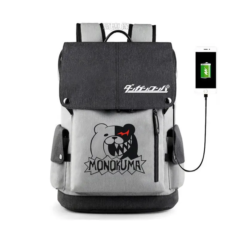 Bag Cosplay School Bookbag Laptop  Usb Port Mochila Day Pack