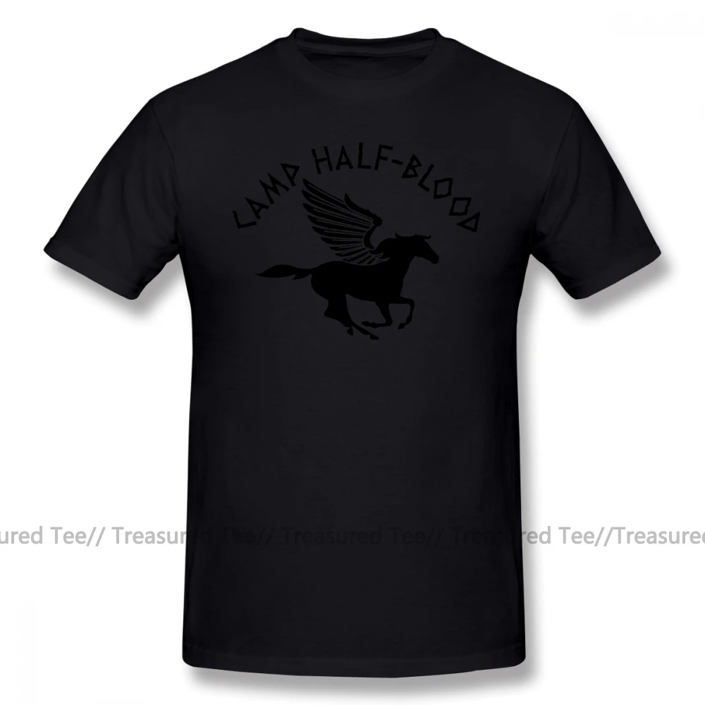 Перси Джексон Футболка Camp Half Blood Футболка мужская летняя футболка забавная 4xl 100 хлопок короткий рукав принт футболка - Цвет: Black