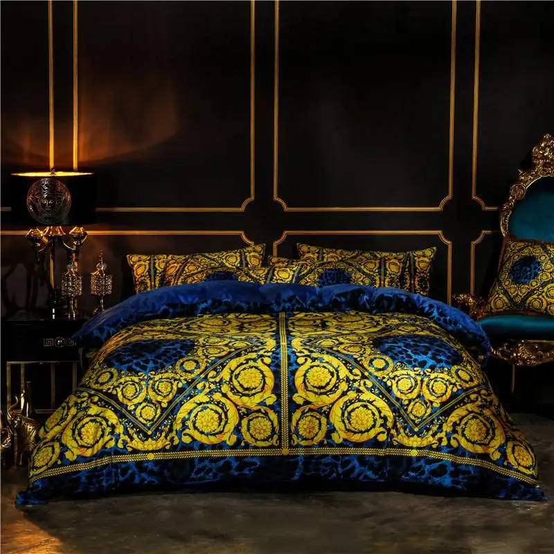 

Роскошный классический Комплект постельного белья из белого золота в европейском стиле Зимний толстый бархатный фланелевый флисовый подо...