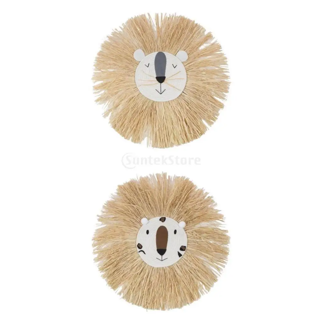 

2 Pieces Nordic Straw Wall Art Hanging Decoration Handmade Tapestry Ornament