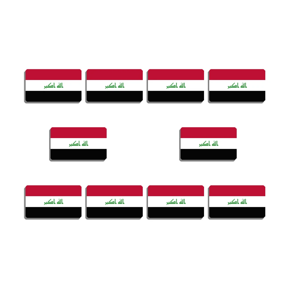 

10Pcs/Set Iraq Flag Brooch Beautiful Lapel Pins For Women Hat Clothes Accessory Patriotic Trinket Acrylic Jewelry Badges