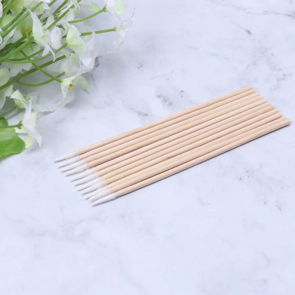 

200PCS Disposable Single Pointed Head Wooden Cotton Swab Make-Up Stick for Cleaning Cosmetic Tool 7cm and 10cm Length Each 1 Pac