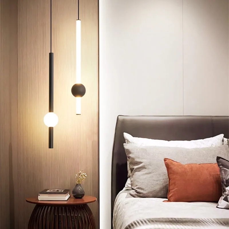 Художественный декоративный подвесной светильник в виде трубки для столовой