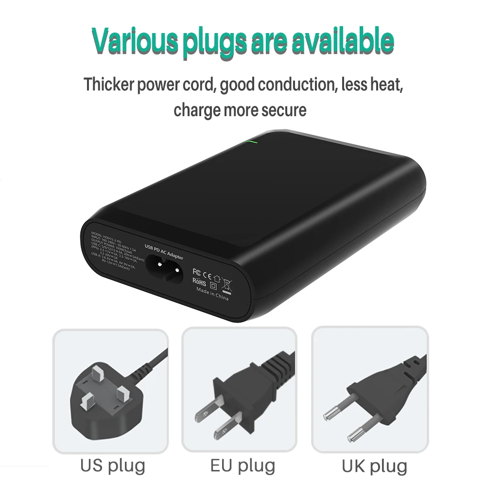 pd 100w multi gan dual usb type c fast charger for macbook air ipad iphone11 pro max xs xr 5 port usb quick charge 3 0 pd hub free global shipping