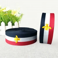 2 5cm3 2cm3 8cm red white and blue bee embroidered ribbon diy clothing shoes caps and bags decorative belt