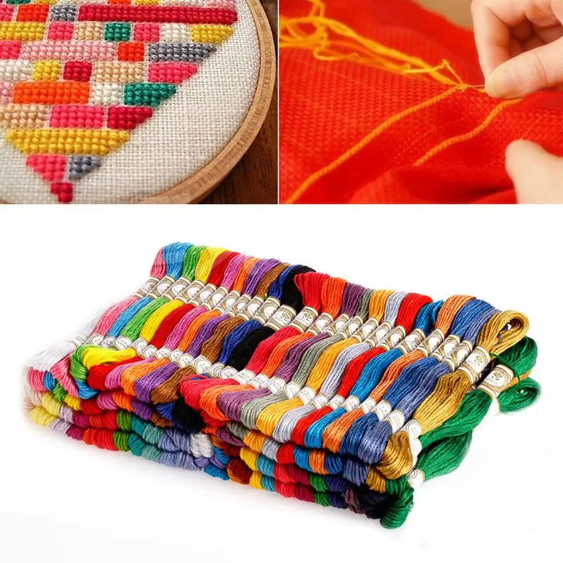 1 партия 100 Различные цвета мотки разных цветов вышивка крестиком хлопковая нить