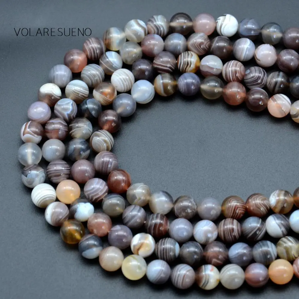 Серые туфли Натуральная ботсванские Агаты натуральный камень круглые бусины на