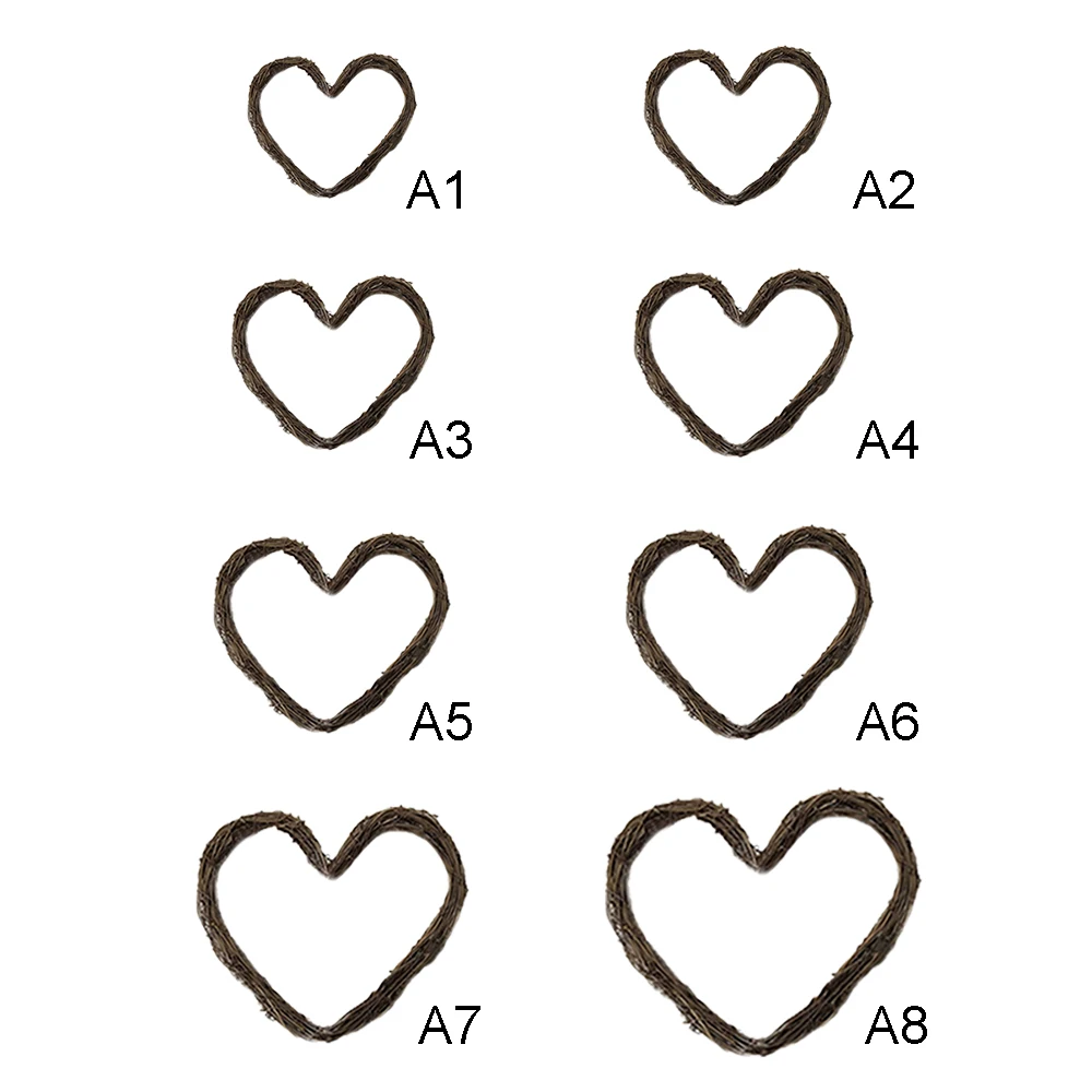 Венок в форме сердца искусственная ротанговая гирлянда сделай сам настенное